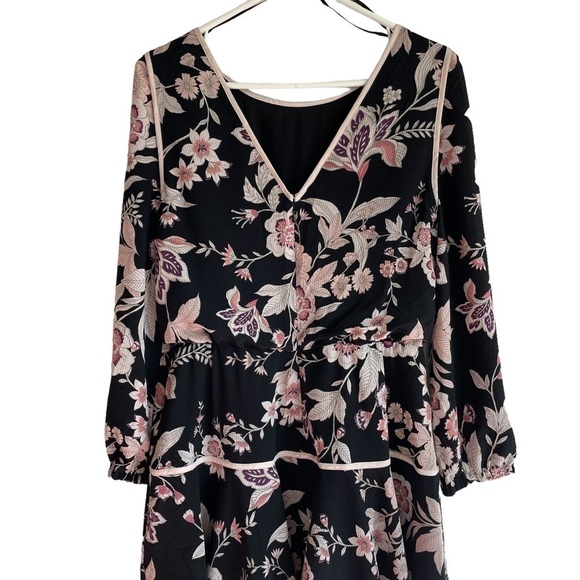 Eliza J Black Pink Floral V Back Cocktail Dress, Size 8 - Picture 8 of 11